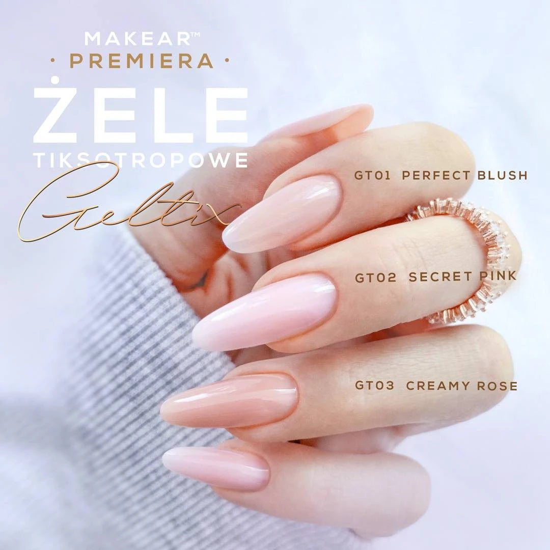 Geltix GT02 - Secret Pink-uv gel opbygning-MAKEAR-15 ml-NR Kosmetik