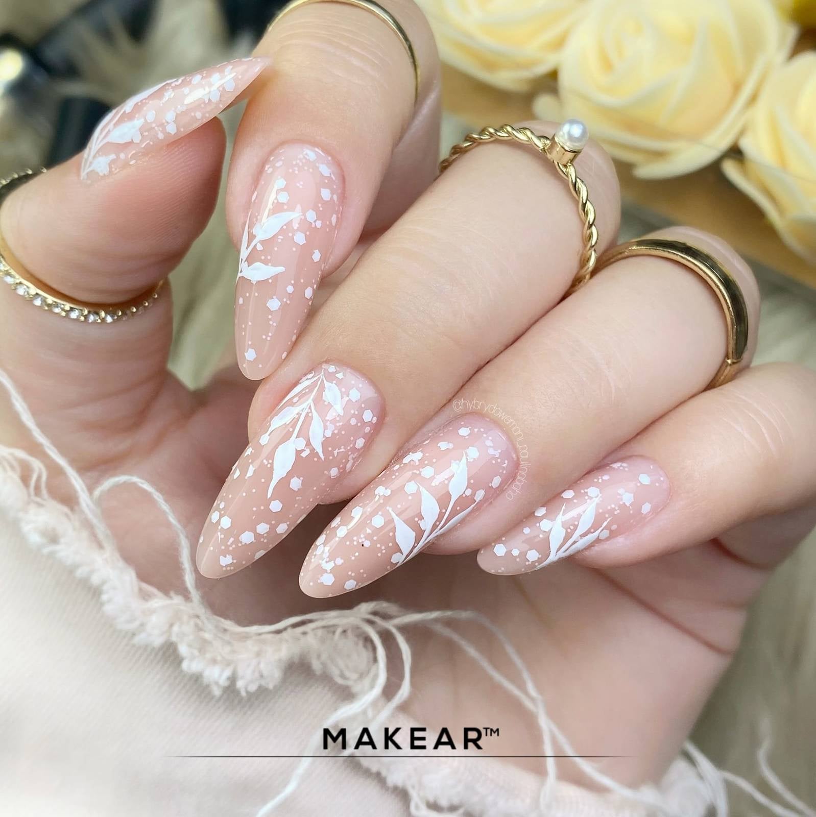 Top No Wipe White Dots - 8 ml-UV Hybrid TOP/BASE-MAKEAR-NR Kosmetik