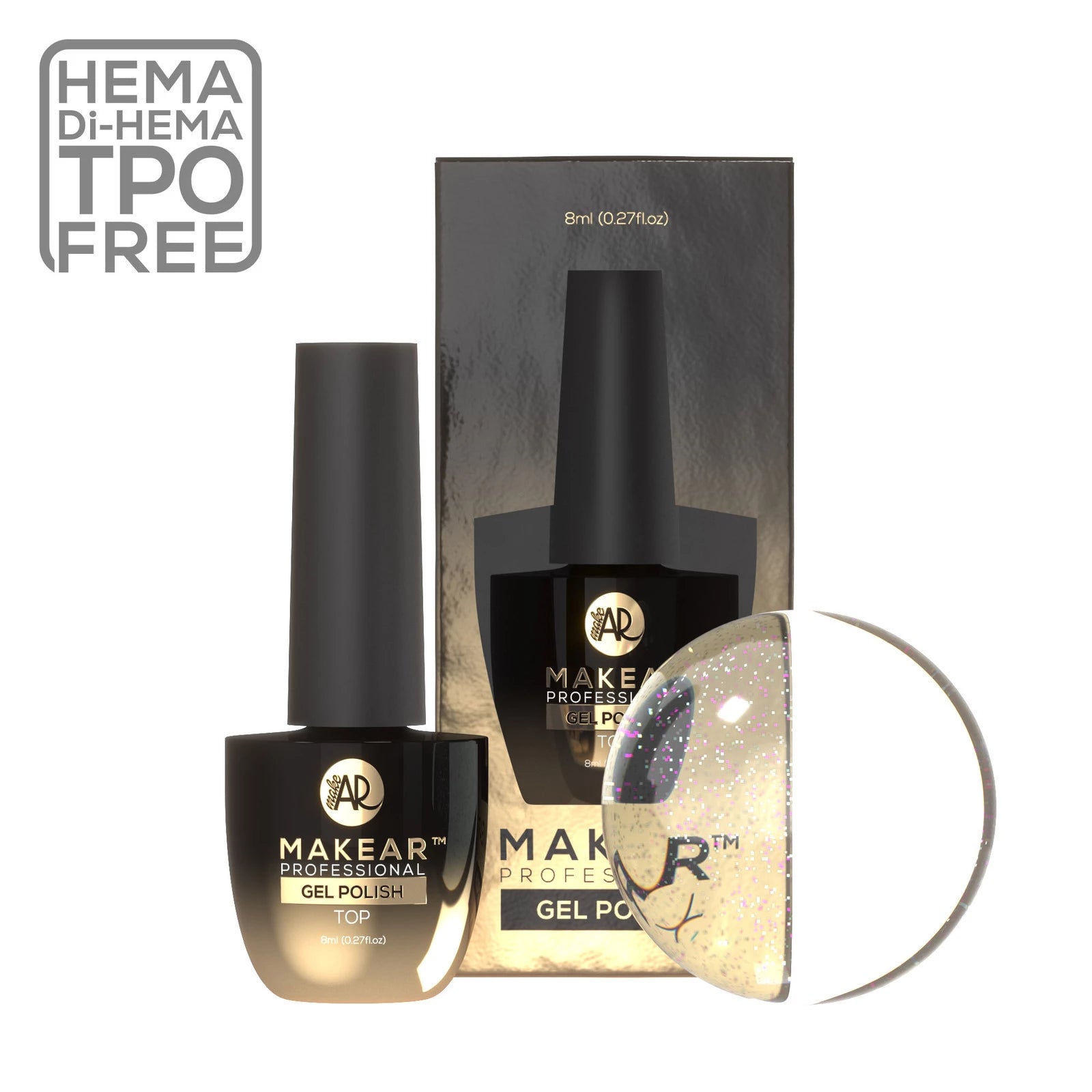 Top No Wipe Magic - 8 ml (BESKADIGEDE VARER)-Gelpolish Top-MAKEAR-NR Kosmetik