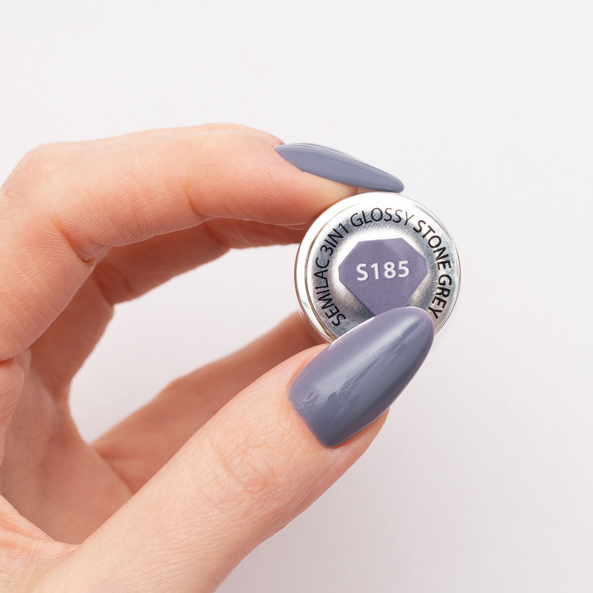 One Step Glossy Gelpolish - Stone Grey S185 - 7 ml-3i1-Semilac-NR Kosmetik