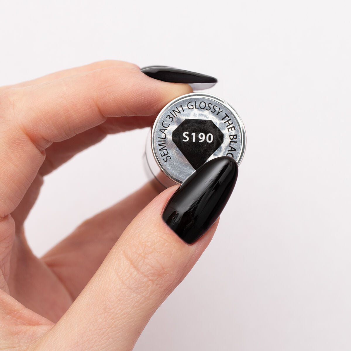 One Step Glossy Gelpolish - The Black S190 - 7 ml-3i1-Semilac-NR Kosmetik