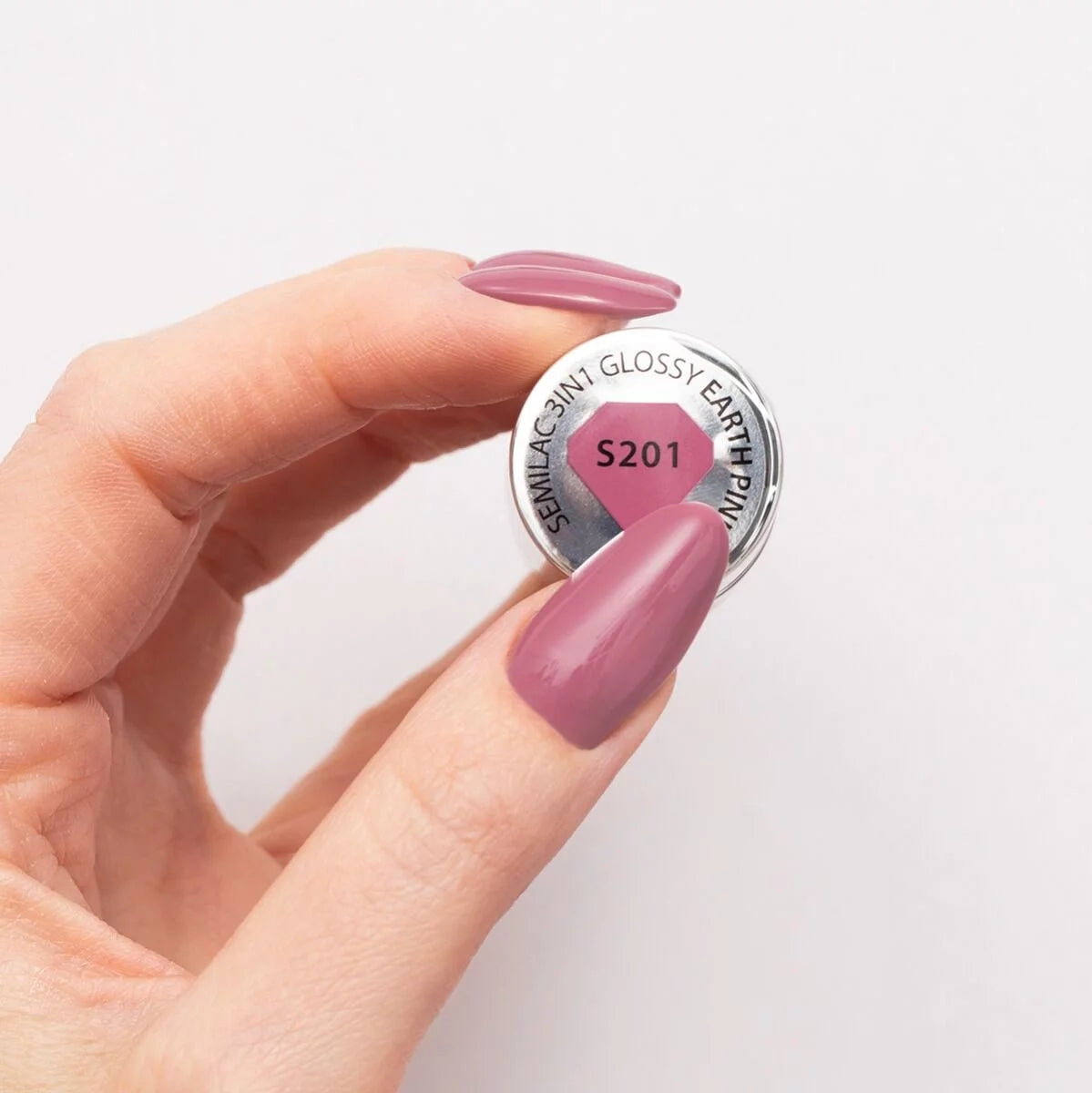 One Step Glossy Gelpolish - Earth Pink S201 - 7 ml-3i1-Semilac-NR Kosmetik