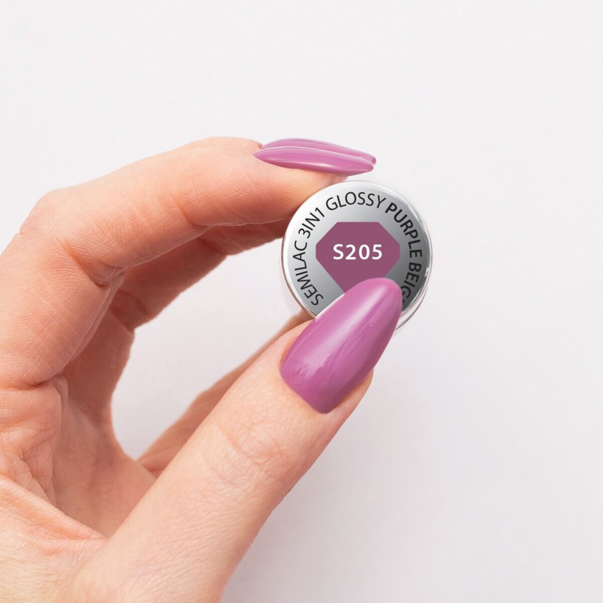 One Step Glossy Gelpolish - Purple Beige S205 - 7 ml-3i1-Semilac-NR Kosmetik