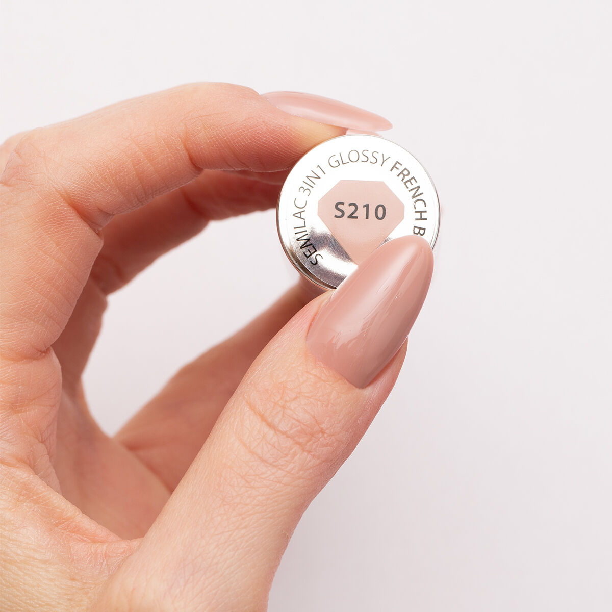 One Step Glossy Gelpolish - French Beige S210 - 7 ml-3i1-Semilac-NR Kosmetik