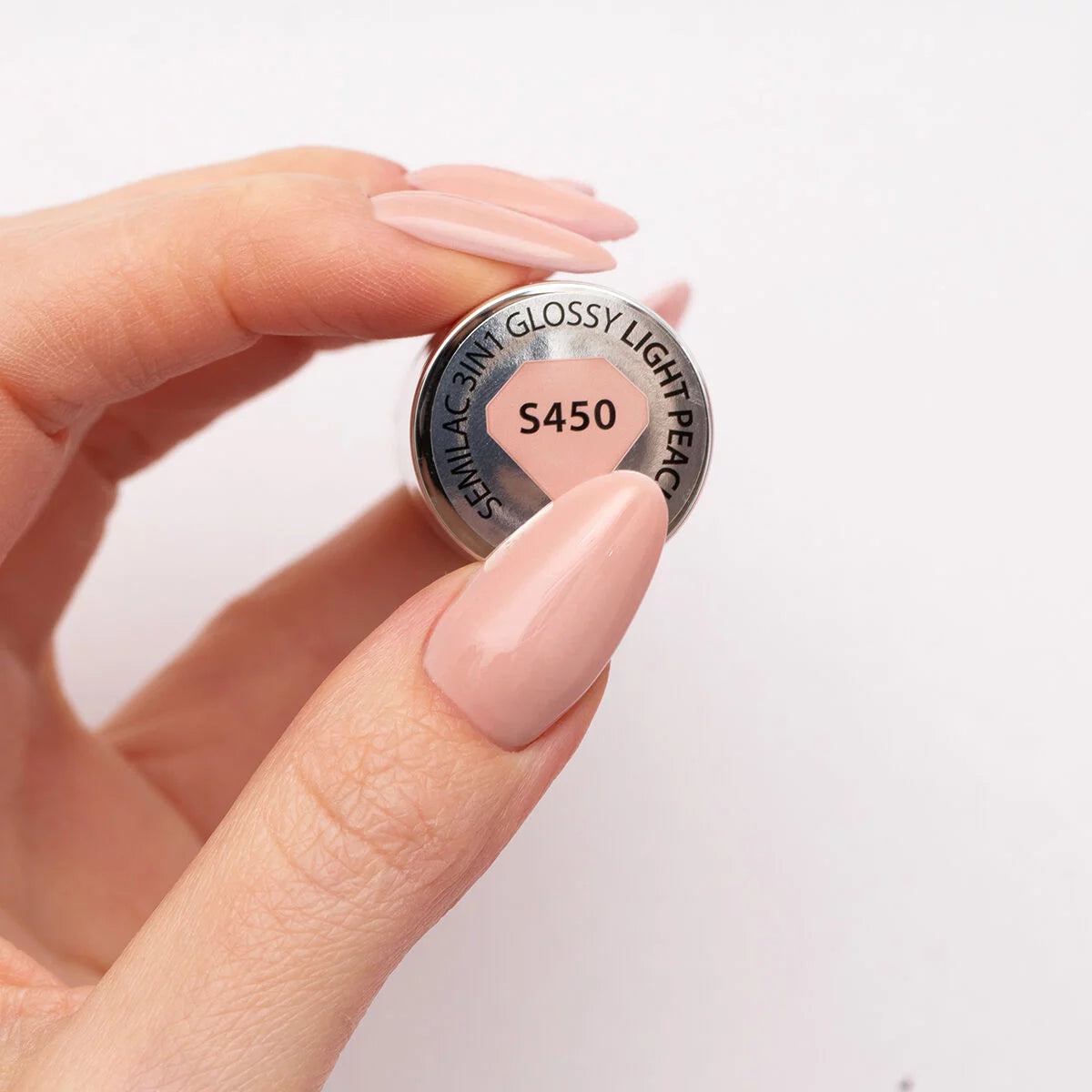 One Step Glossy Gelpolish - Light Peach S450 - 7 ml-3i1-Semilac-NR Kosmetik