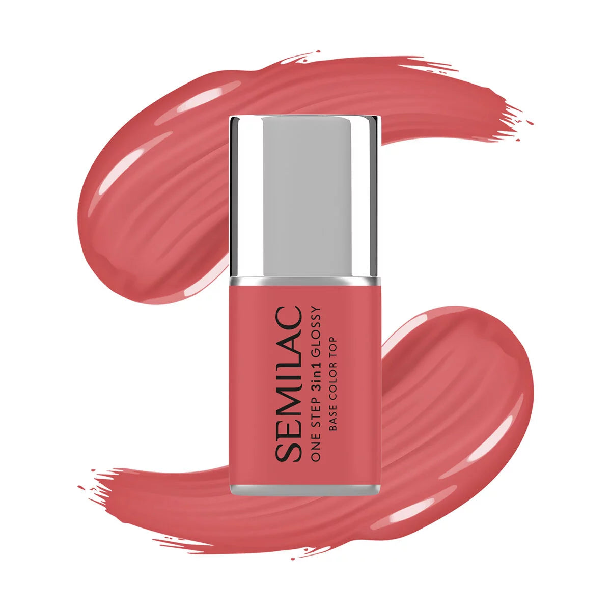 One Step Glossy Gelpolish - Coral Pink S690 - 7 ml-3i1-Semilac-NR Kosmetik