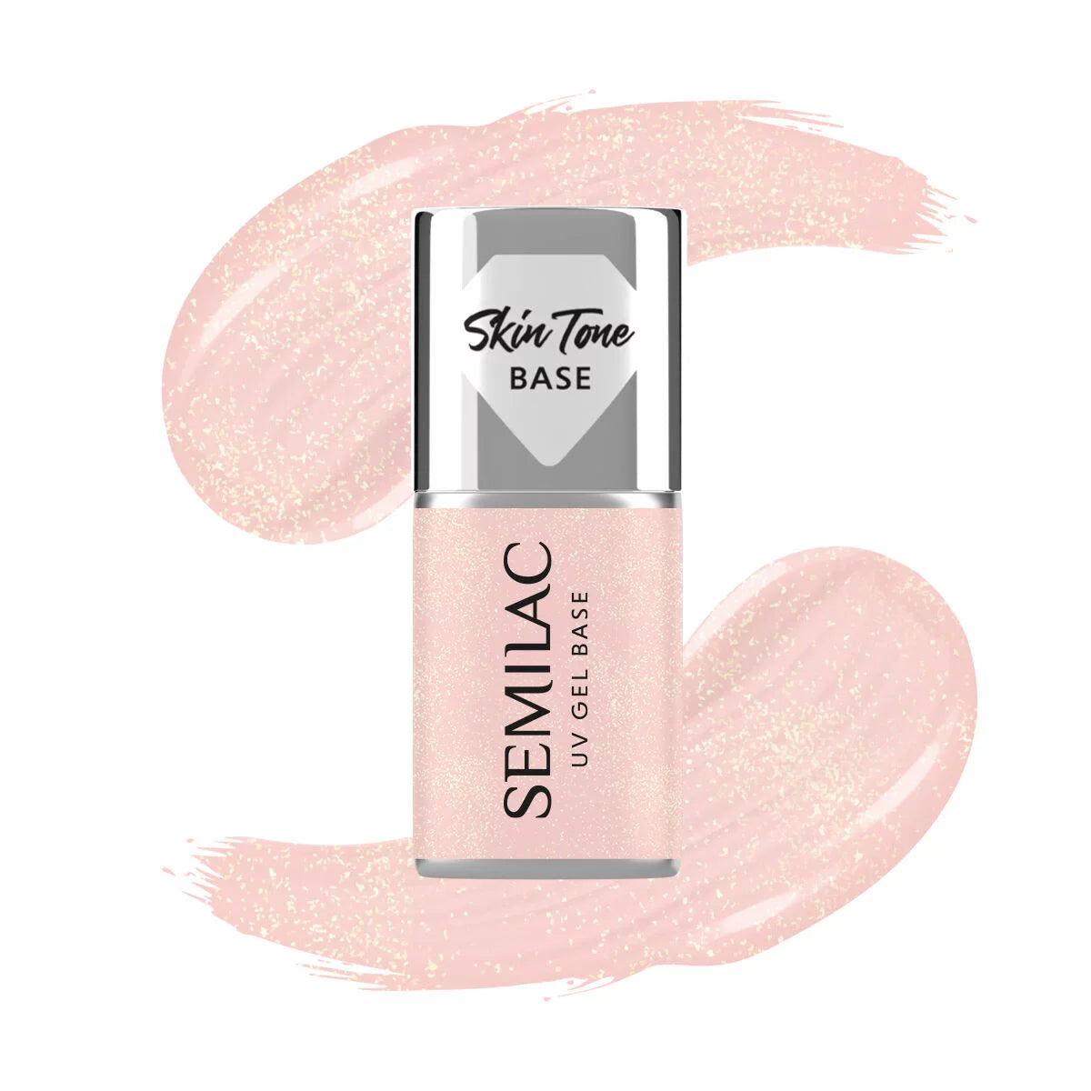Skin Tone Cover Base - Glitter Peach 7 ml-UV Hybrid TOP/BASE-Semilac-NR Kosmetik