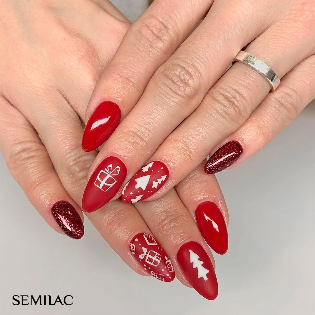 Gelpolish 027 Intense Red - 7 ml-UV Hybrid-Semilac-NR Kosmetik