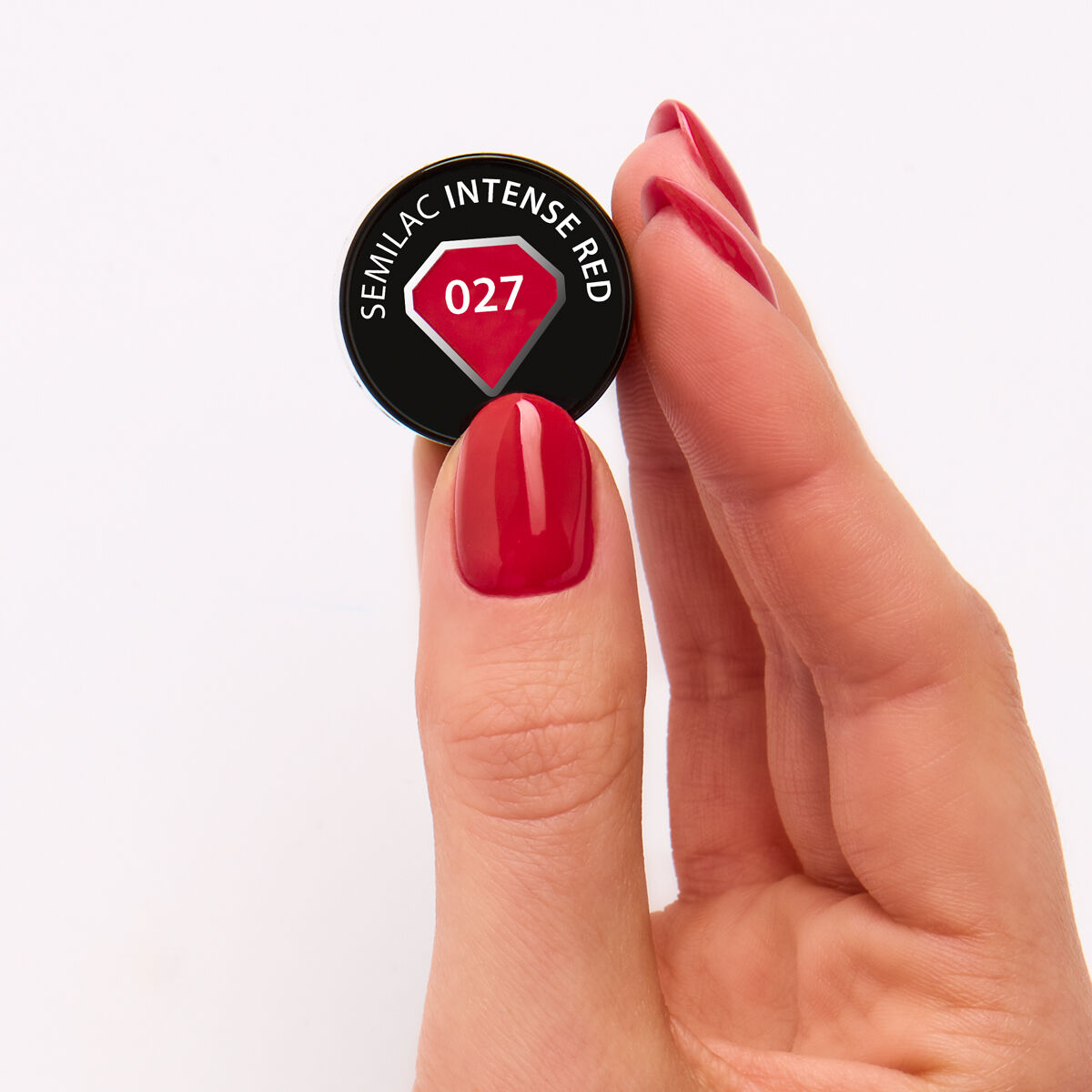 Gelpolish 027 Intense Red - 7 ml-UV Hybrid-Semilac-NR Kosmetik