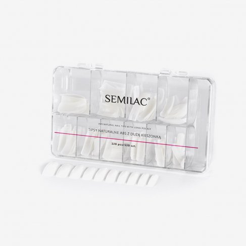 Semilac ABS tipper med lang fals - Mælk 120 stk.-Semilac-NR Kosmetik