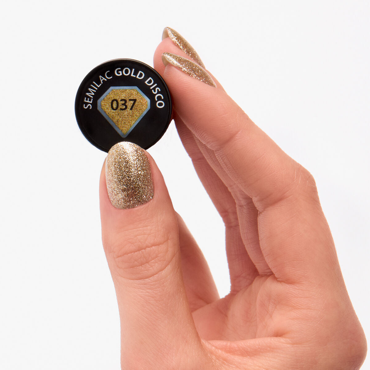 Gelpolish 037 Gold Disco - 7 ml-UV Hybrid-Semilac-NR Kosmetik