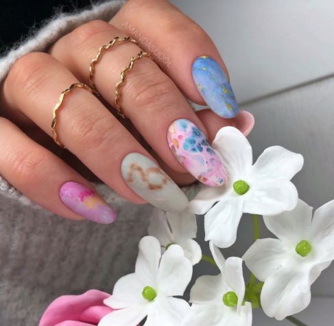 Semilac Transfer Foil Pink & Blue Marble 09-Folie-Semilac-NR Kosmetik