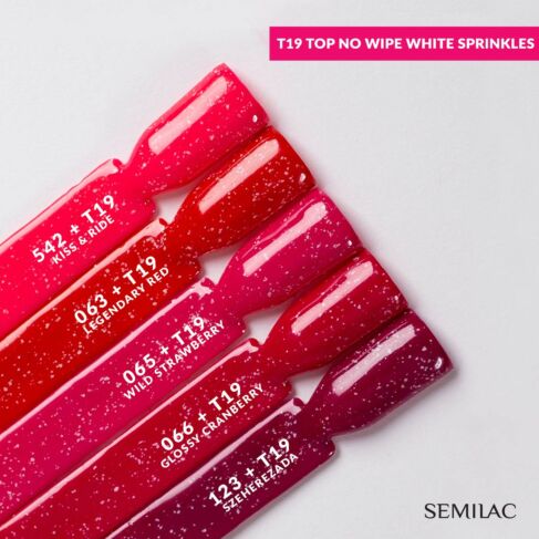 Top No Wipe Blinking T19 - White Sprinkles - 7 ml-UV Hybrid TOP/BASE-Semilac-NR Kosmetik