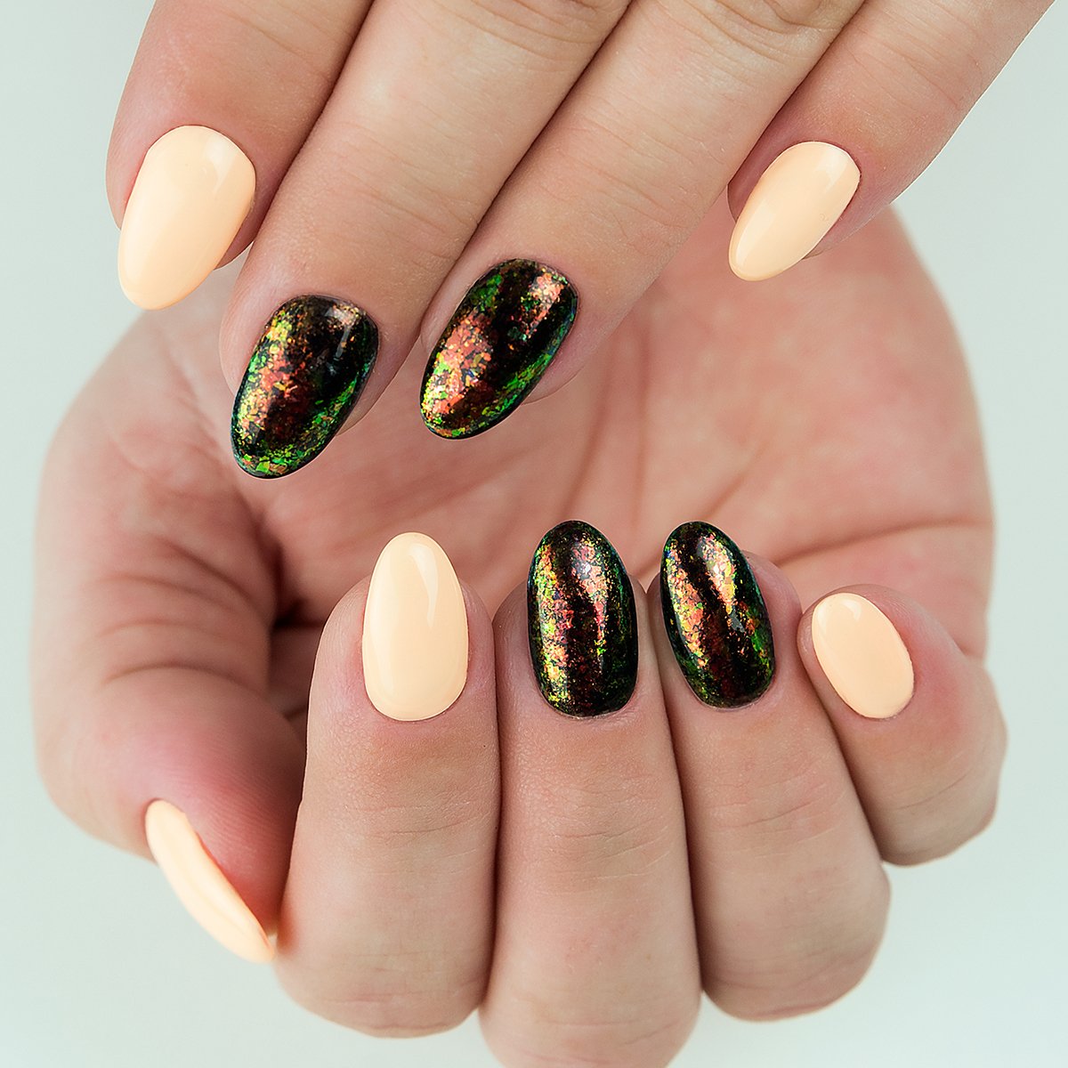 Neglepynt - SemiFlash Galaxy - Ginger & Green 662 - 0,5 gram-Nail Art-Semilac-NR Kosmetik