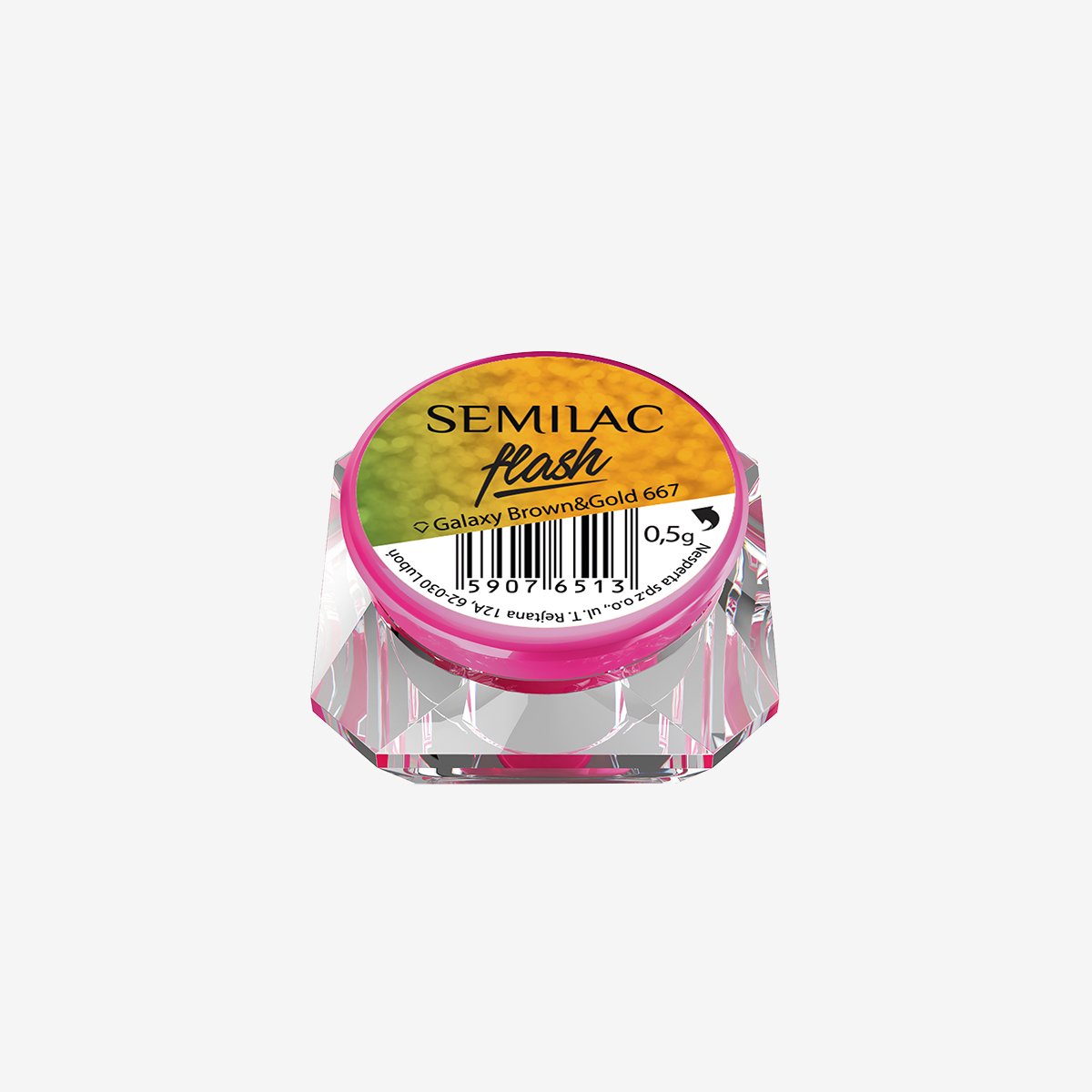 Neglepynt - SemiFlash Galaxy - Brown & Gold 667 - 0,5 gram-Nail Art-Semilac-NR Kosmetik