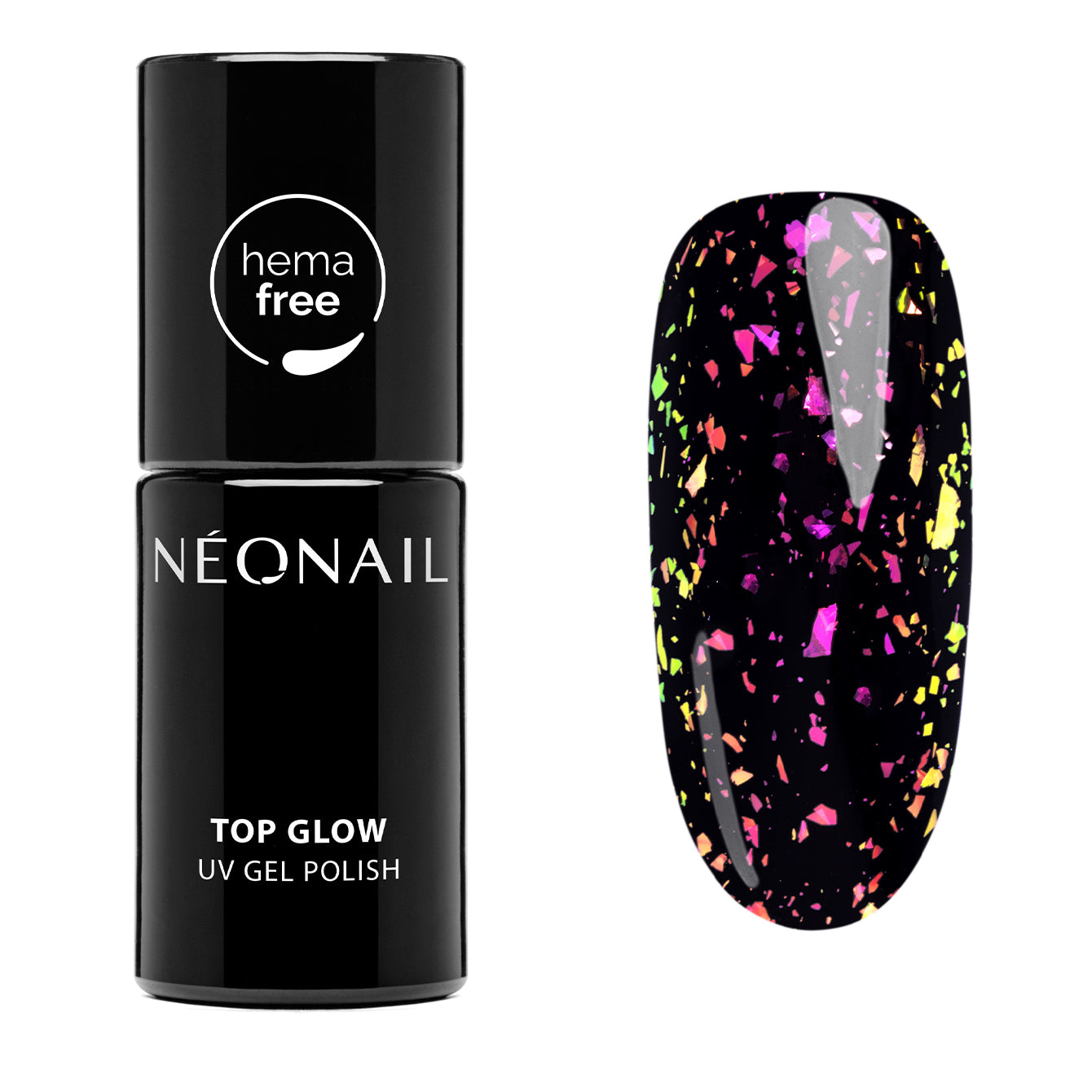 Top Glow Rose Aurora Flakes 9902-7 - 7,2 ml-UV Hybrid TOP/BASE-NeoNail-NR Kosmetik