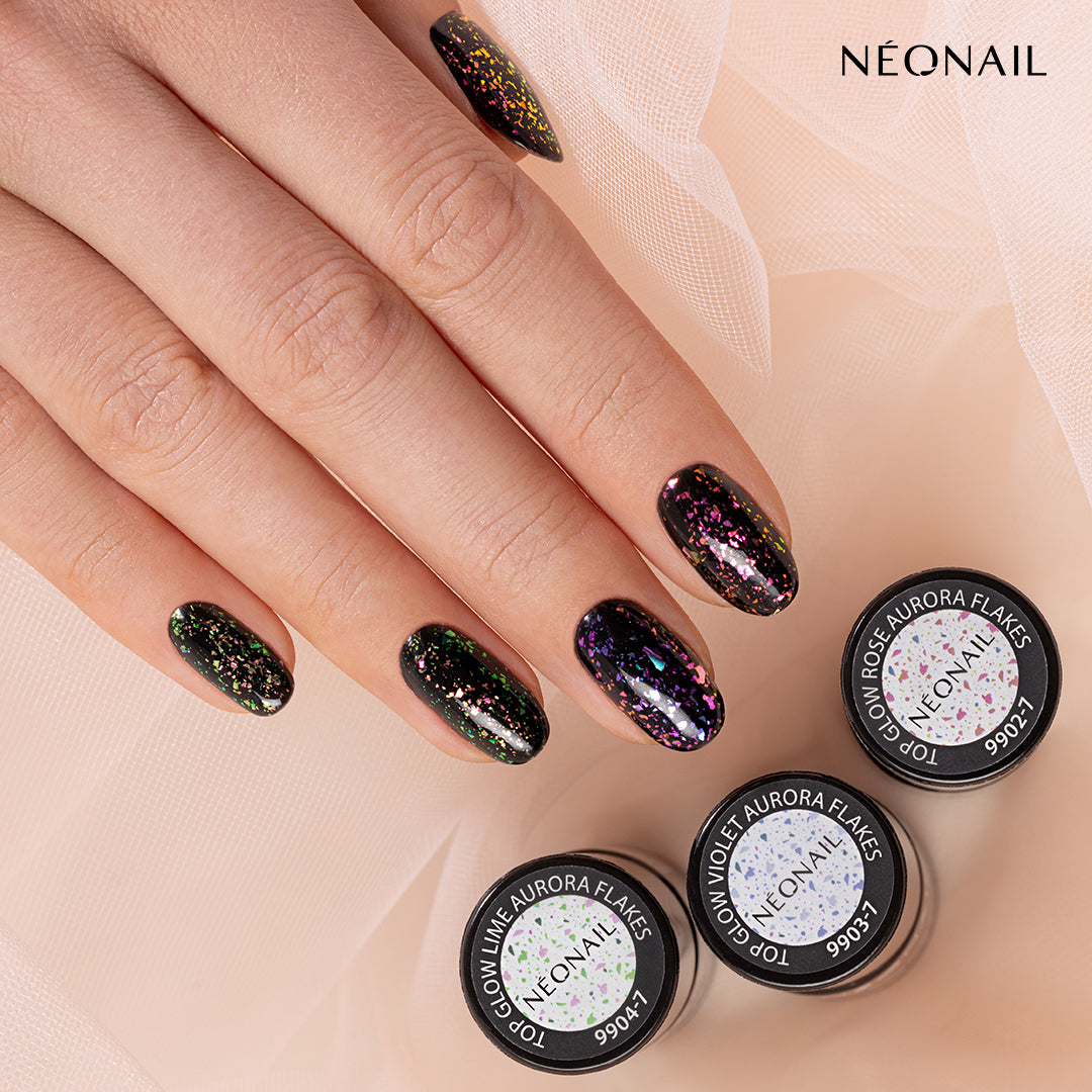 Top Glow Violet Aurora Flakes 9903-7 - 7,2 ml *-UV Hybrid TOP/BASE-NeoNail-NR Kosmetik