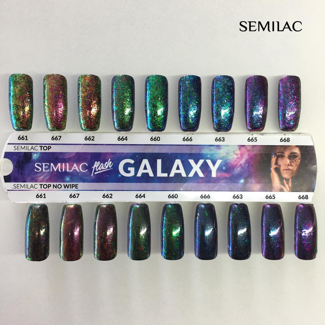 Neglepynt - SemiFlash Galaxy - Brown & Gold 667 - 0,5 gram-Nail Art-Semilac-NR Kosmetik