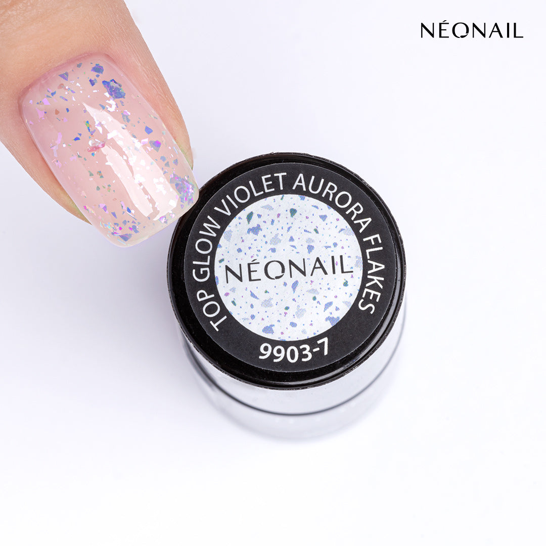 Top Glow Violet Aurora Flakes 9903-7 - 7,2 ml *-UV Hybrid TOP/BASE-NeoNail-NR Kosmetik
