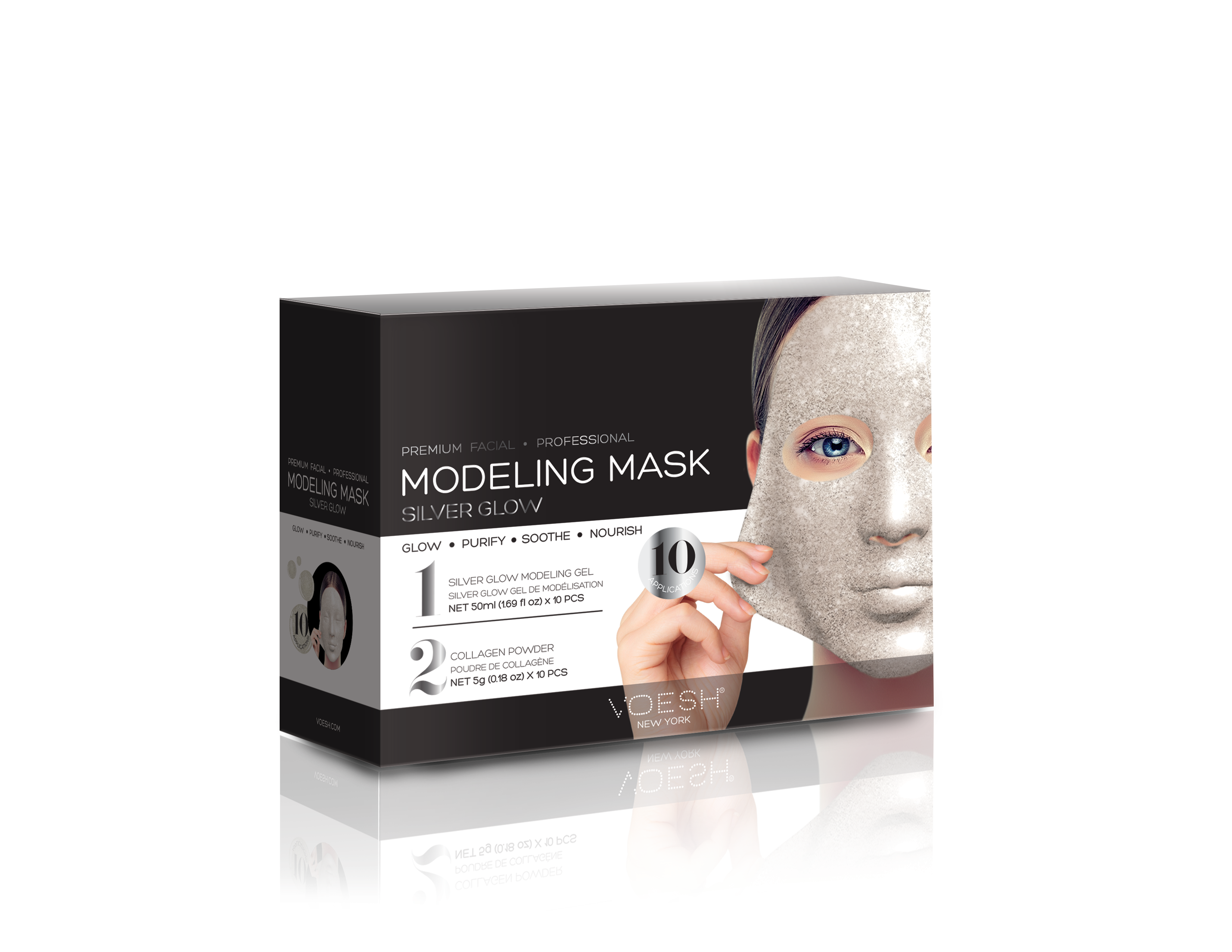 Facial Modeling Mask - Silver Glow-SPA-VOESH-1stk-NR Kosmetik