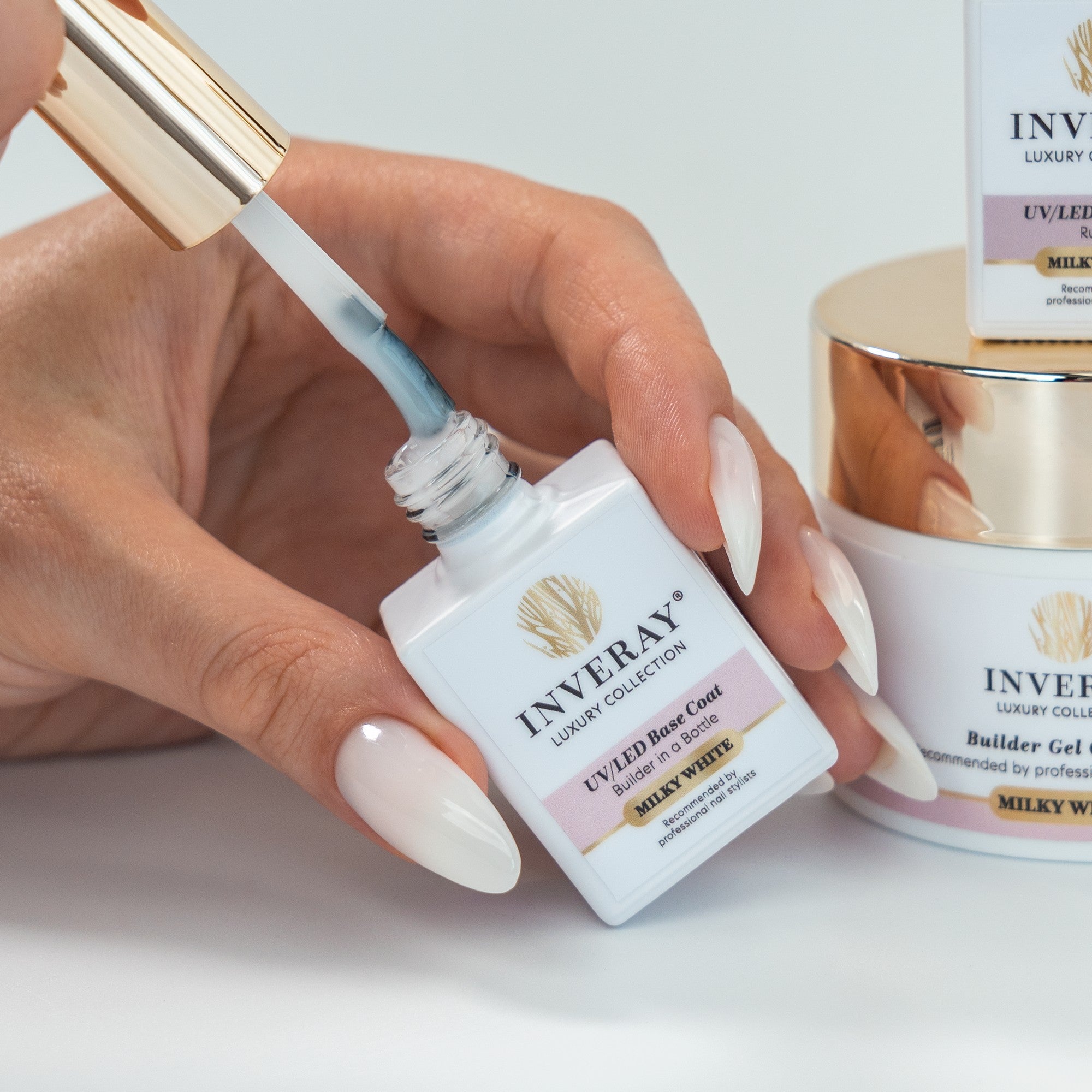 Base Coat - Rubber MILKY WHITE - 10 ml-UV Hybrid TOP/BASE-Inveray-NR Kosmetik