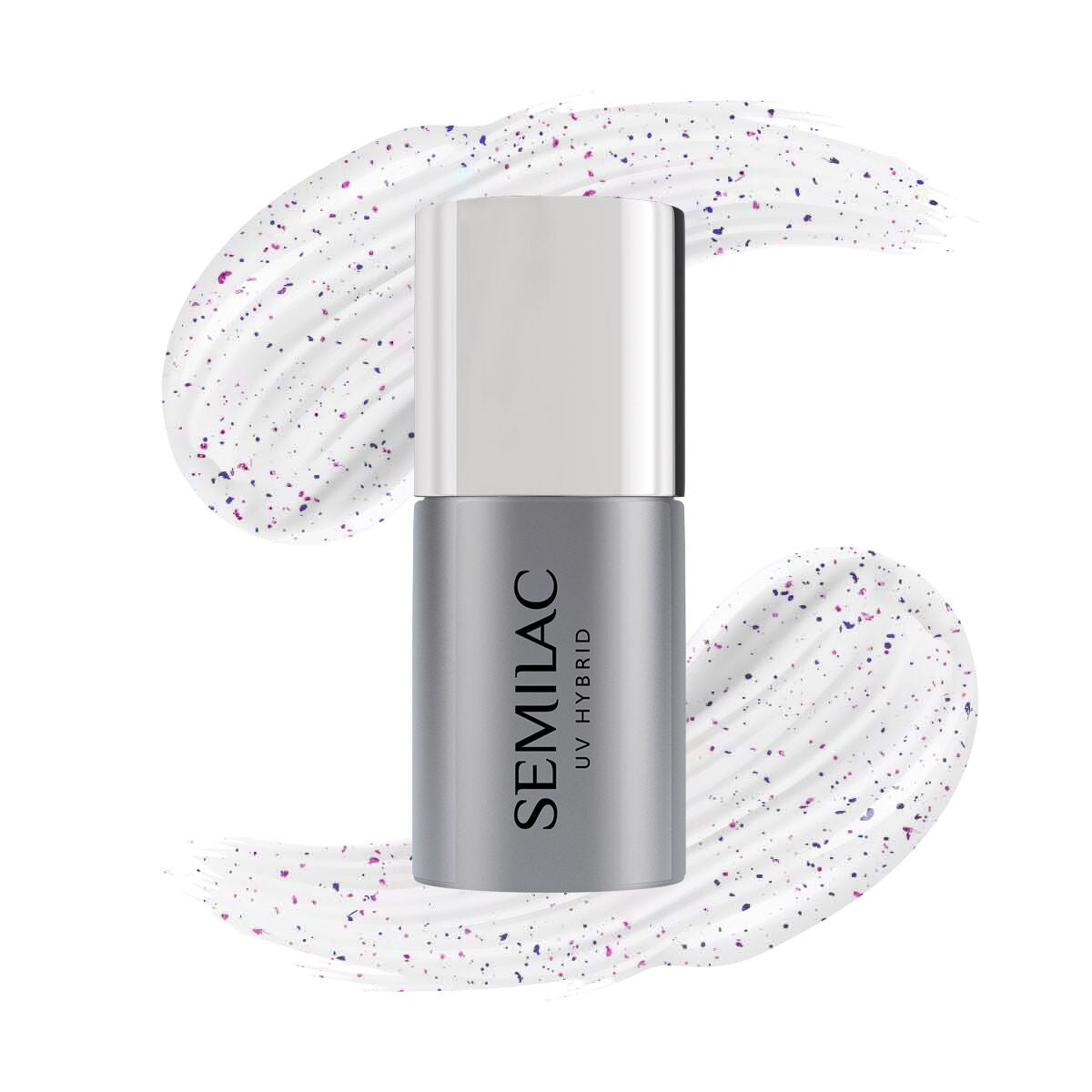 Top No Wipe Blinking T15 - Blue & Violet Flakes - 7 ml-UV Hybrid TOP/BASE-Semilac-NR Kosmetik