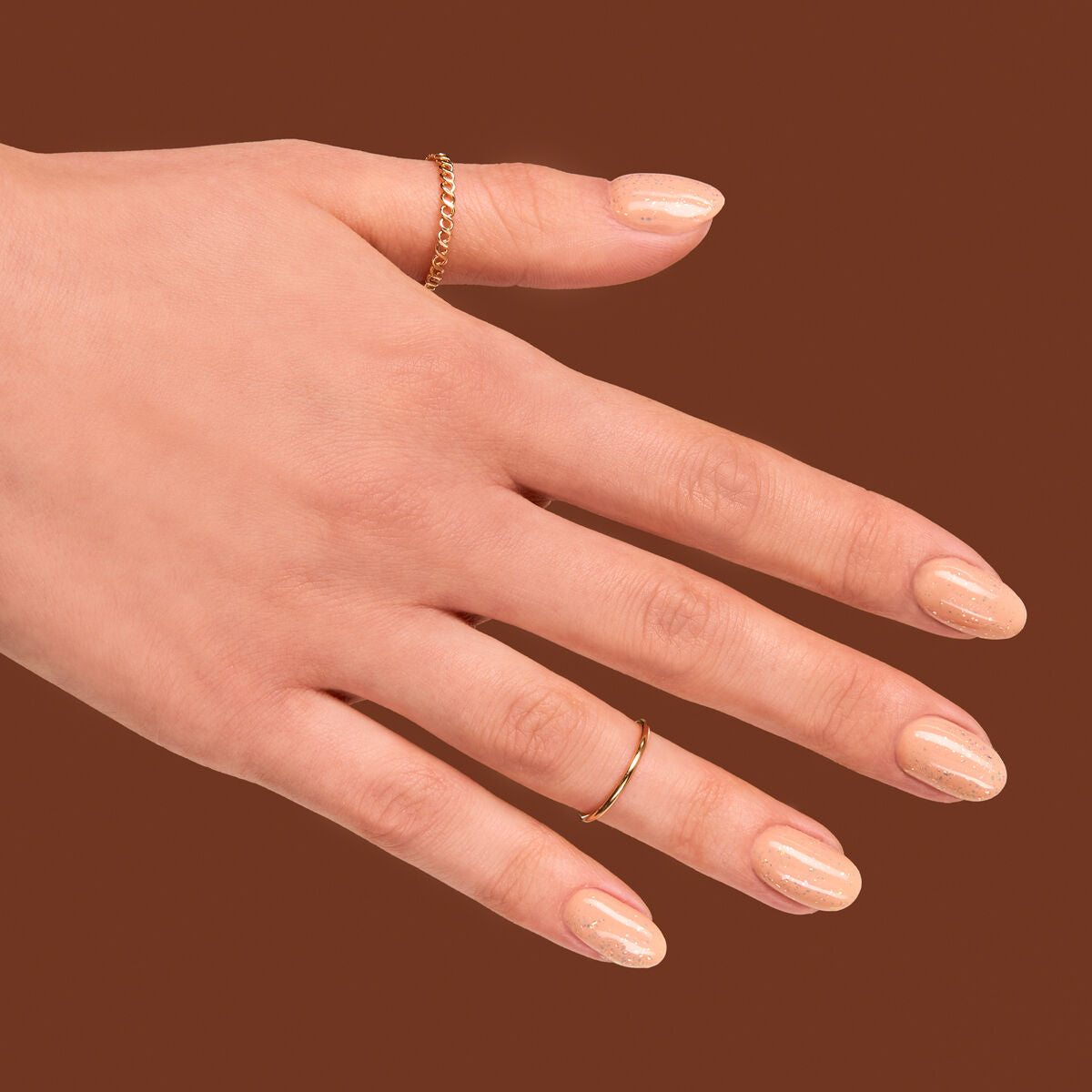 Top No Wipe Blinking T13 - Copper & Gold Flakes - 7 ml-UV Hybrid TOP/BASE-Semilac-NR Kosmetik