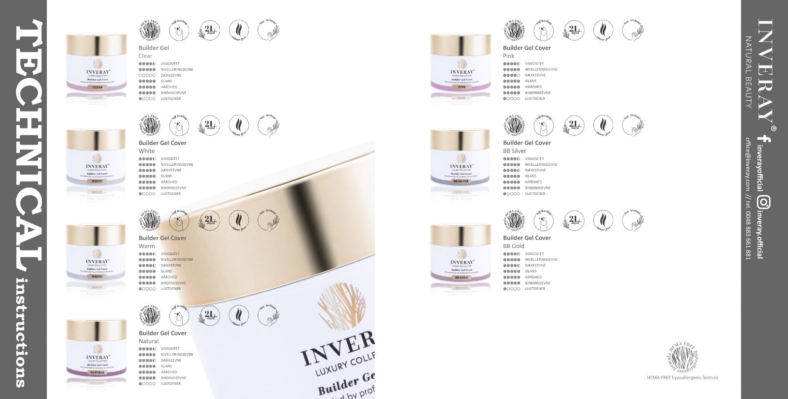 Builder Gel WHITE-uv gel opbygning-Inveray-15 ml-NR Kosmetik