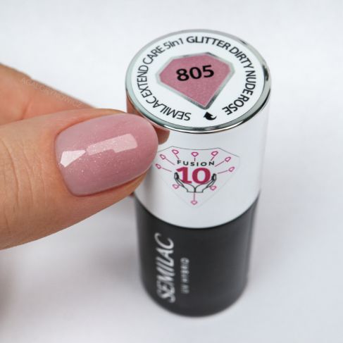 Extend CARE 5i1 Glitter Dirty Nude Rose 805 - 7 ml-Gelpolish Opbygning-Semilac-NR Kosmetik