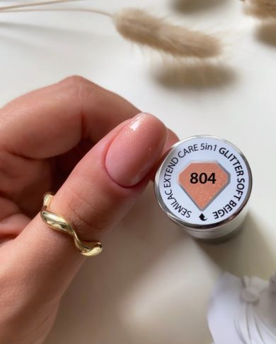Extend CARE 5i1 Glitter Soft Beige 804 - 7 ml-Gelpolish Opbygning-Semilac-NR Kosmetik