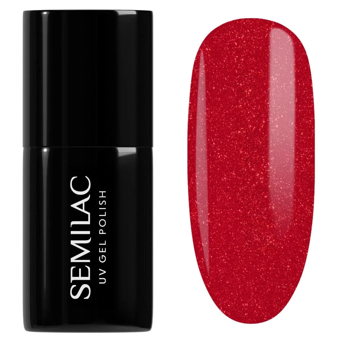 Gelpolish 025 Glitter Red - 7 ml-UV Hybrid-Semilac-NR Kosmetik