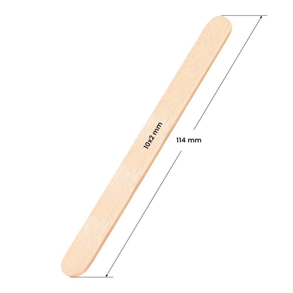 Træ Spatel til Voks - 11,4 cm x 1 cm x 0,2 cm - 100 stk-Tilbehør-Activeshop-NR Kosmetik