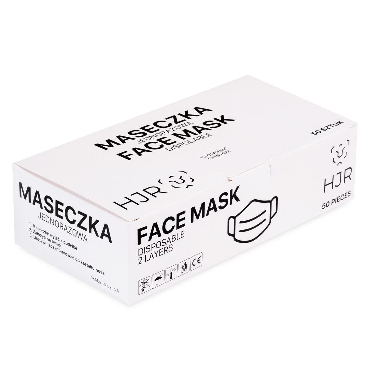2-lags Engangsmaske Hvid - 50 stk-Salon tilbehør-ABA-NR Kosmetik