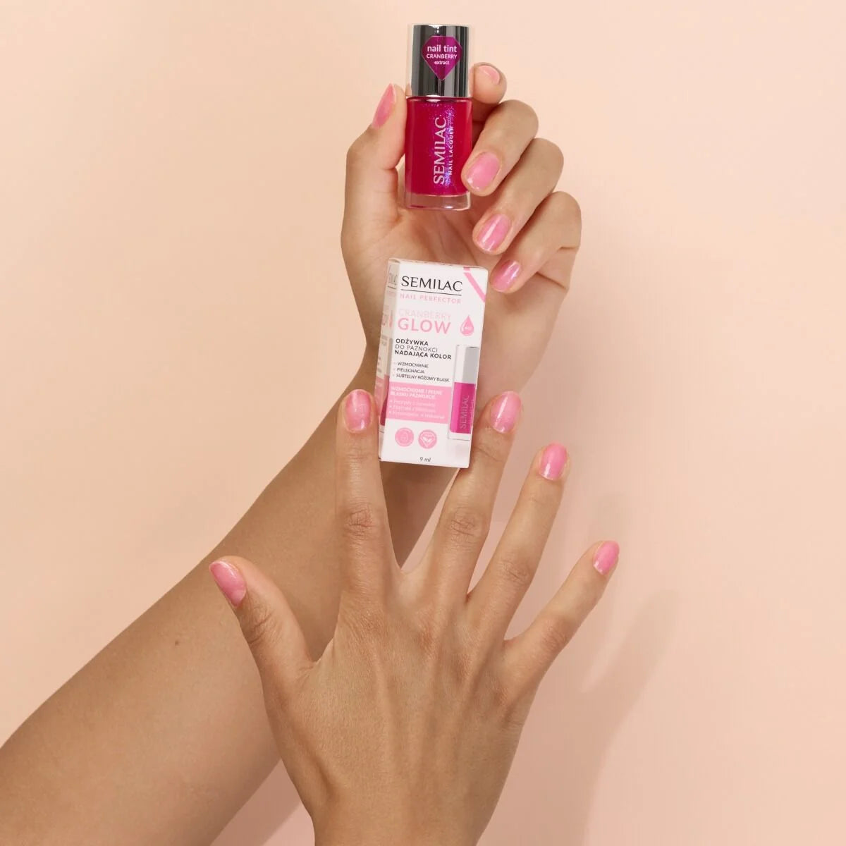 Nail Perfector Cranberry Glow Treatment - 9 ml-Pleje-Semilac-NR Kosmetik