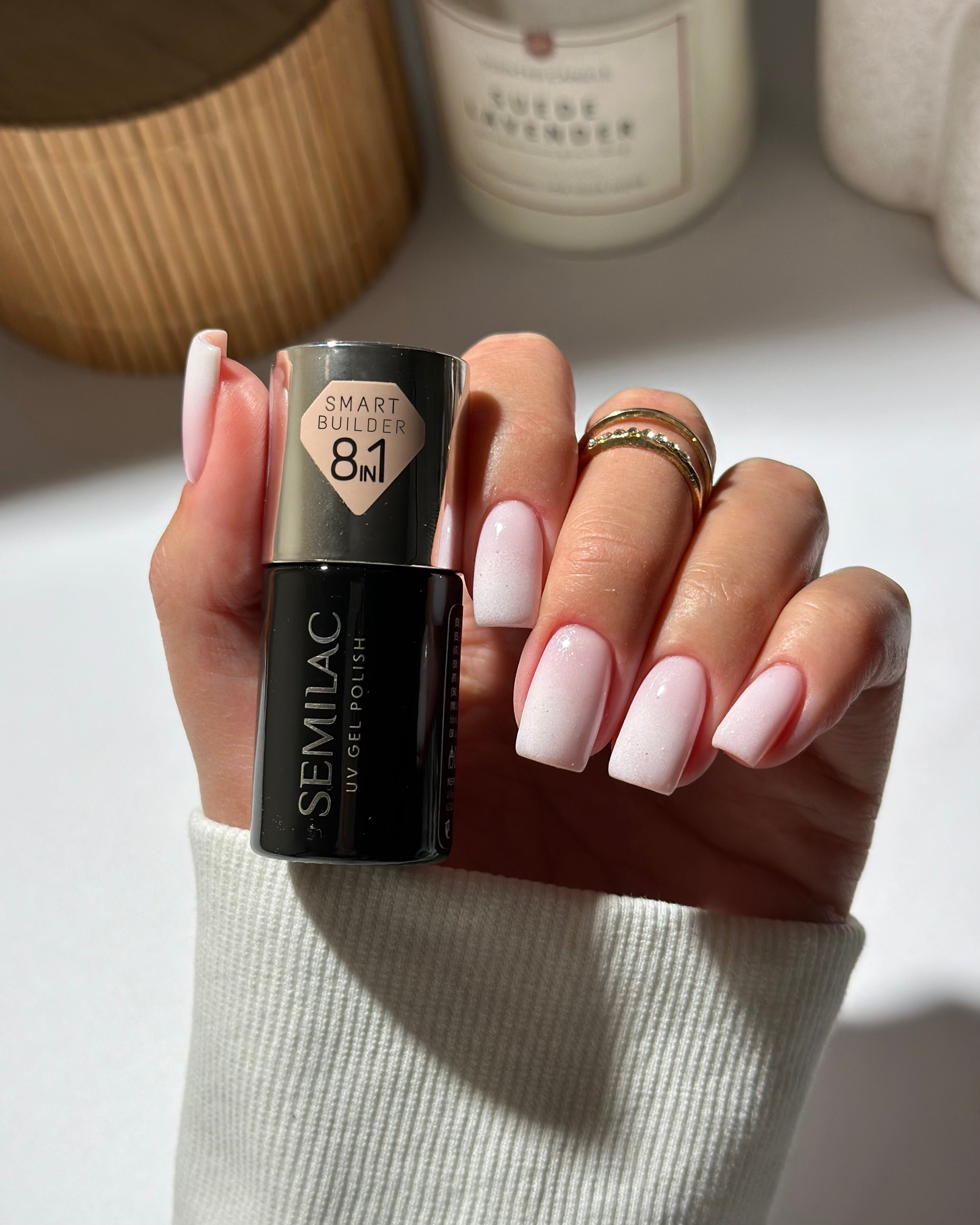 Smart Builder 8in1 - Glitter Delicate Pink 806 - 7 ml-Gelpolish Opbygning-Semilac-NR Kosmetik