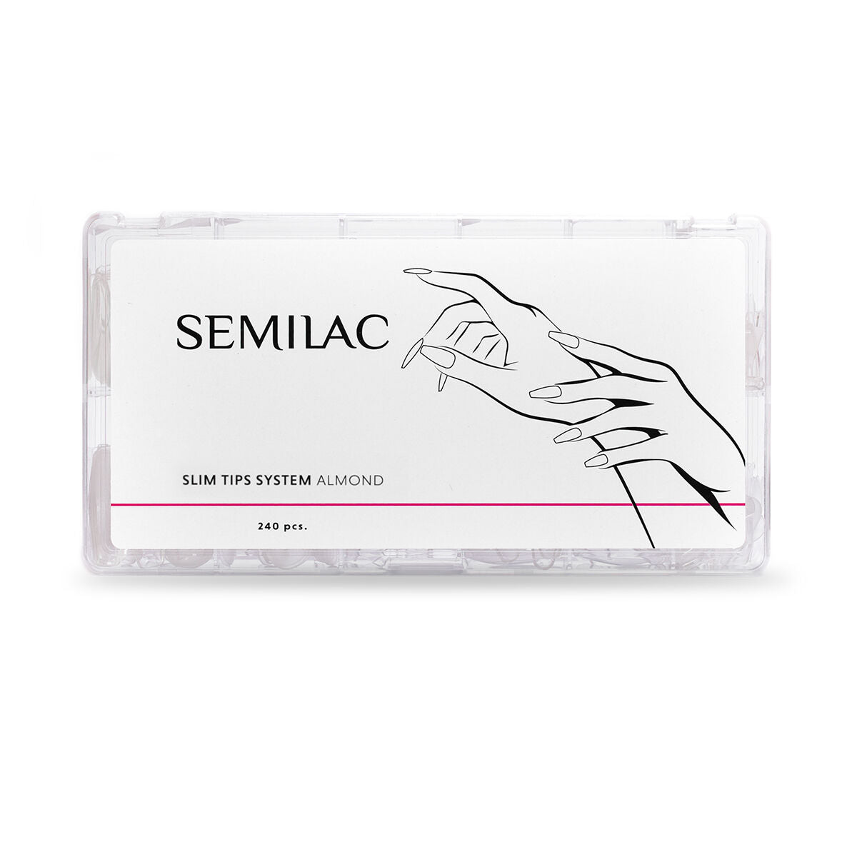 Semilac Slim Tips System Almond - Klar 240 stk.-Semilac-NR Kosmetik