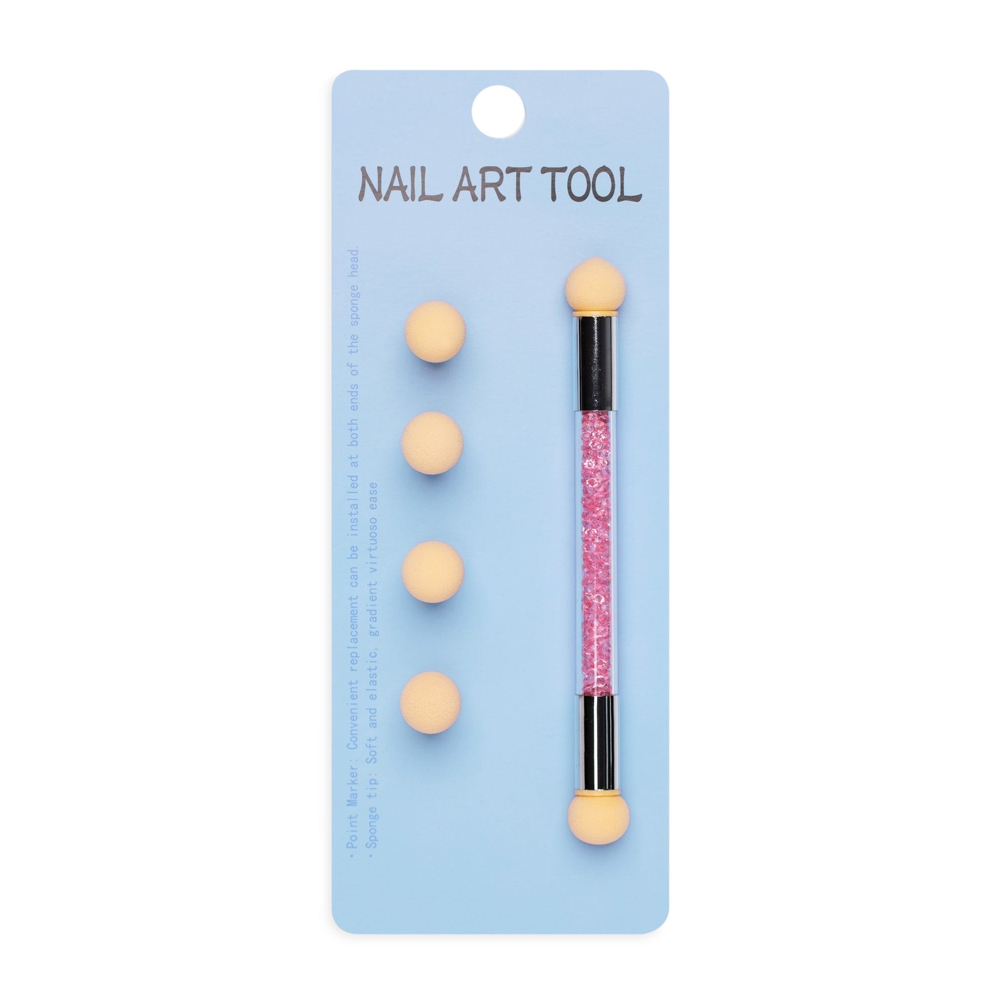 Applikator med 4 stk. udskiftelige svampe-Nail Art Pensel-ABA-NR Kosmetik