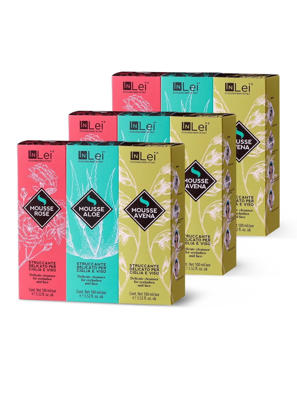 Counter Display "Mousse " - Aloe, Avena, Rose (inkl indhold)-Pleje-InLei®-NR Kosmetik