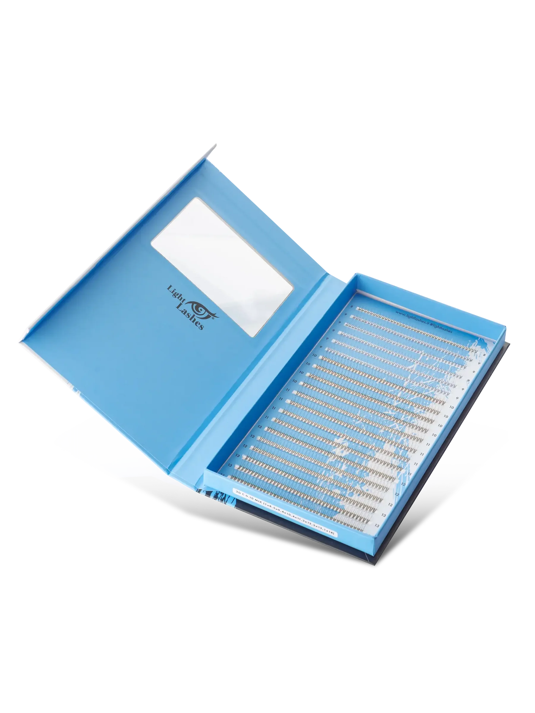 Ready Fans - 2D D - 800 stk-Vipper-Light Lashes-0.10 mm-MIX ( 8-14 mm)-NR Kosmetik