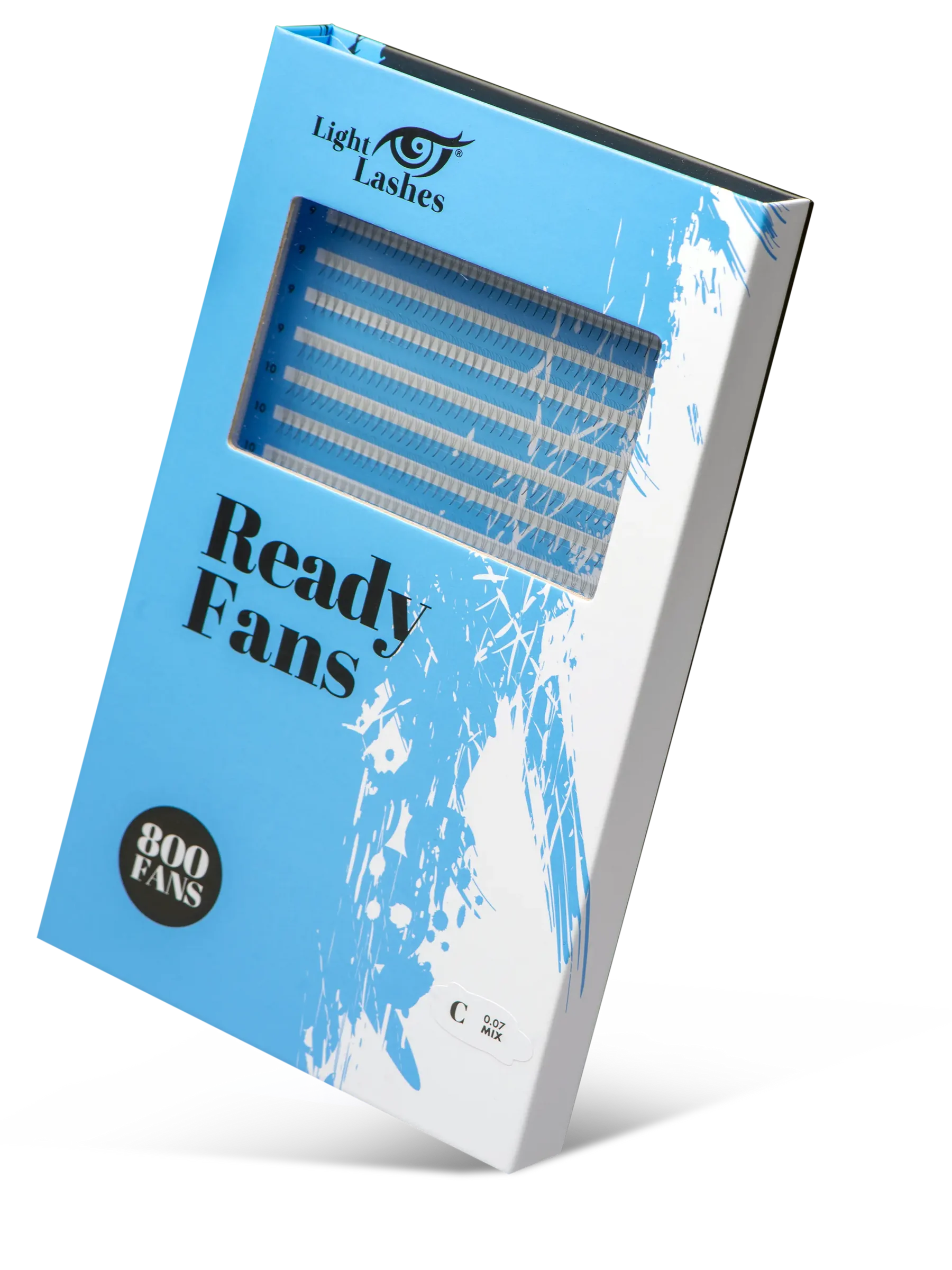 Ready Fans - 3D D - 800 stk-vipper-Light Lashes-0.07 mm-MIX (8 - 14 mm)-NR Kosmetik