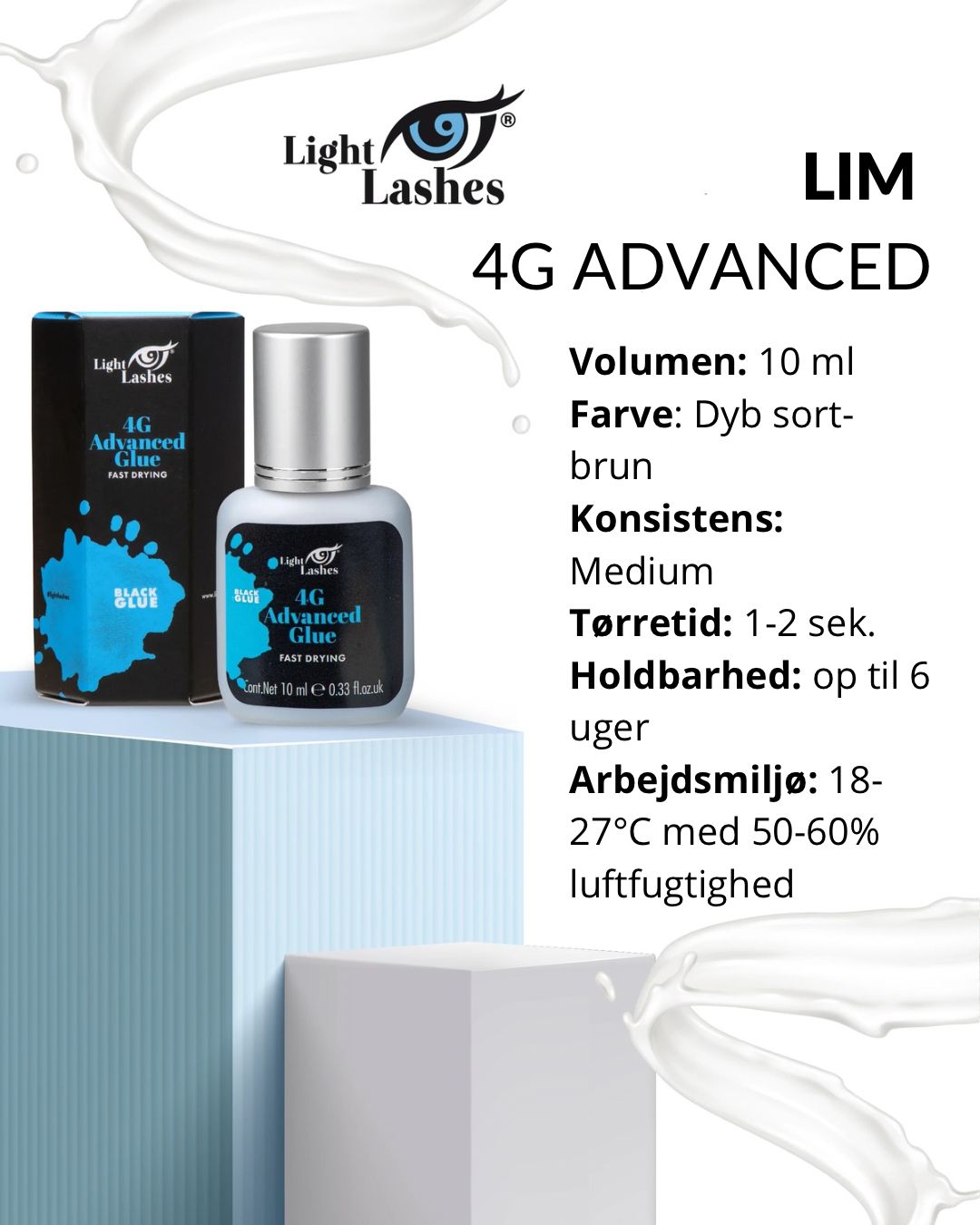 Lim - 4G Advanced - 10ml-lim til vipper-Light Lashes-NR Kosmetik