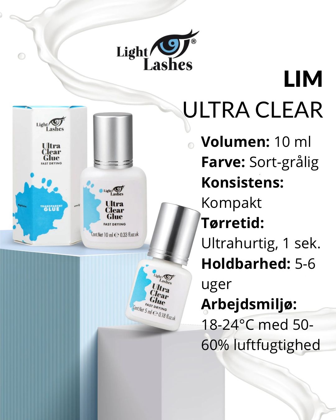 Lim - Ultra Clear - 5ml-lim til vipper-Light Lashes-NR Kosmetik