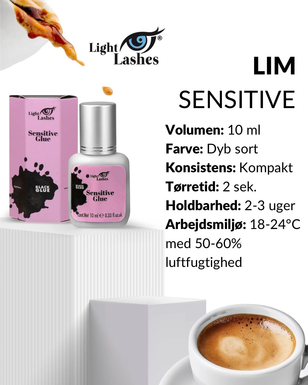 Lim - Sensitive - 10ml-lim til vipper-Light Lashes-NR Kosmetik
