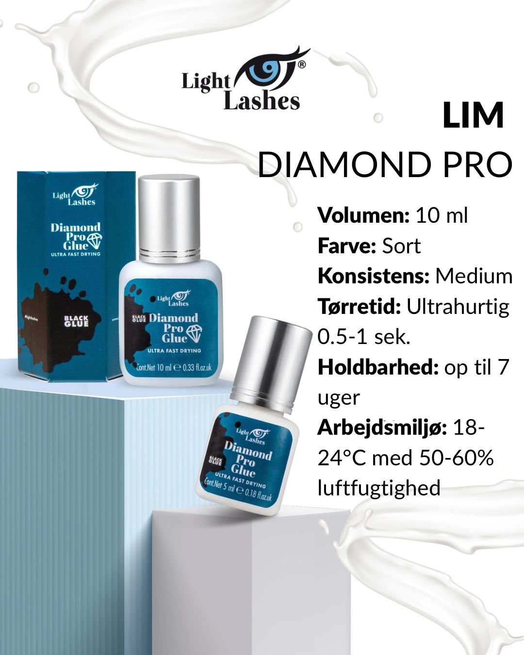 Lim - Diamond PRO - 5ml-lim til vipper-Light Lashes-NR Kosmetik