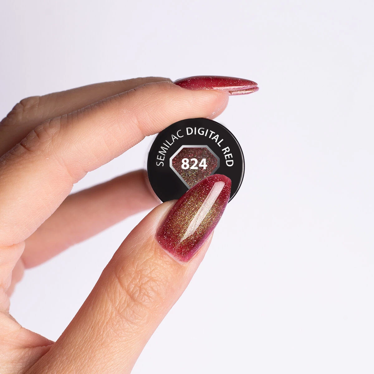 Gelpolish 824 Digital Red - 7 ml-CAT EYE-Semilac-NR Kosmetik