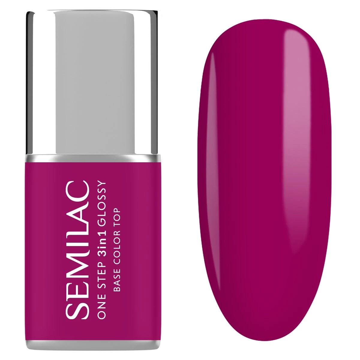 One Step Glossy Gelpolish - Bright Purple S595 - 7 ml-3i1-Semilac-NR Kosmetik