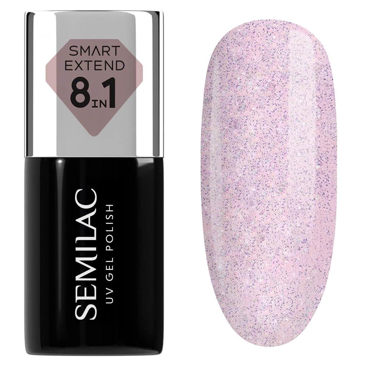 Smart Builder 8in1 - Glitter Delicate Pink 806 - 7 ml-Gelpolish Opbygning-Semilac-NR Kosmetik