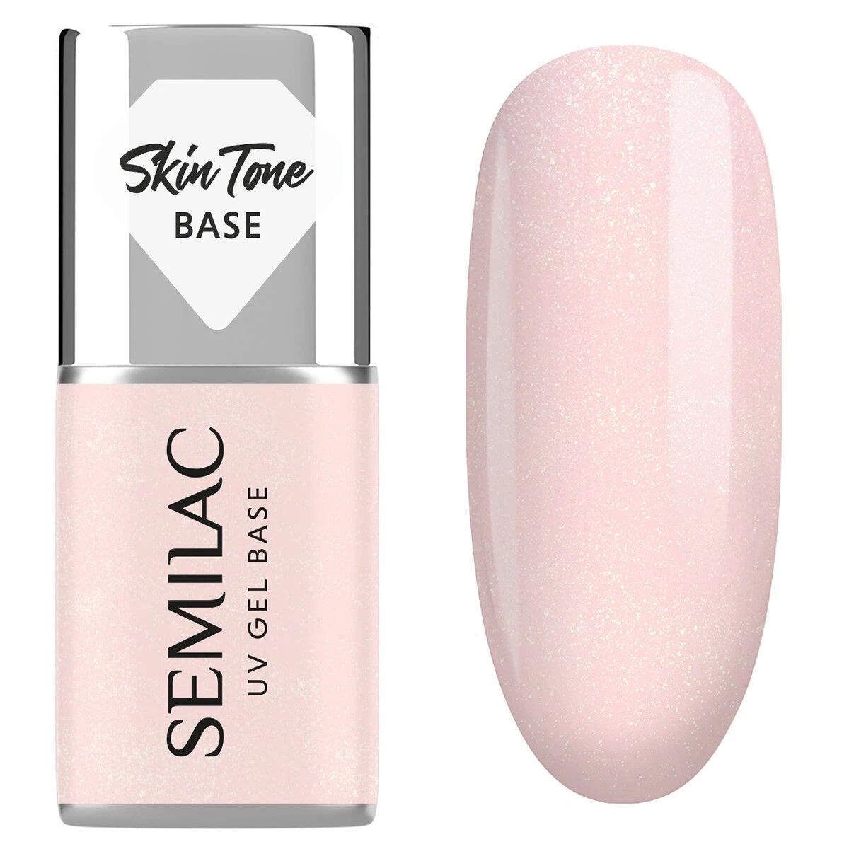 Skin Tone Cover Base - Glitter Rose 7 ml-UV Hybrid TOP/BASE-Semilac-NR Kosmetik