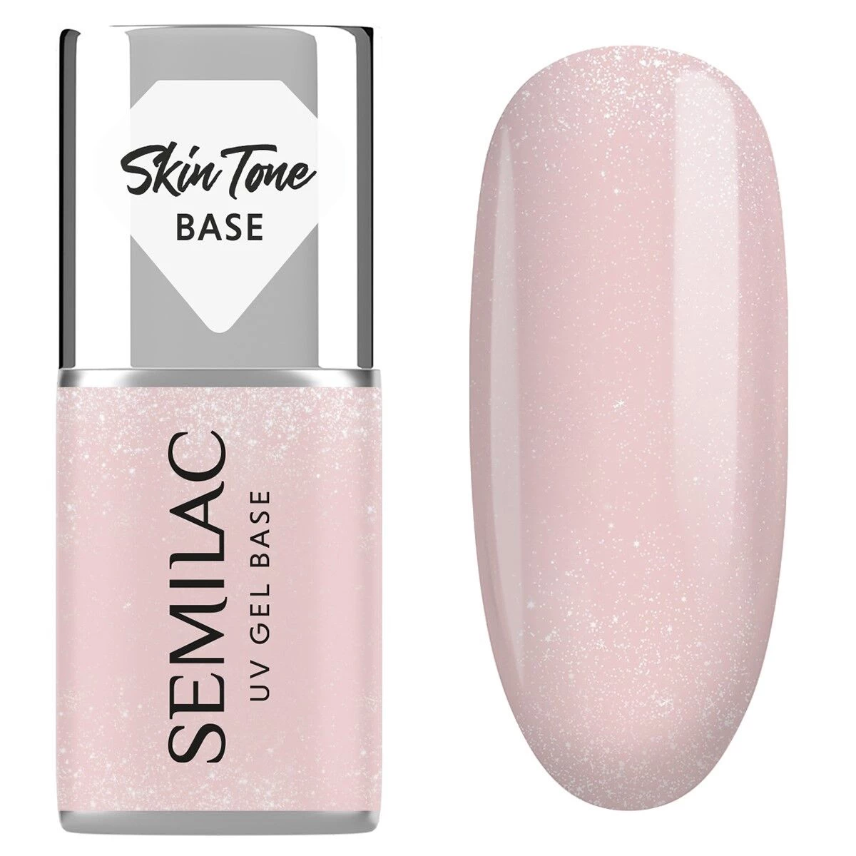 Skin Tone Cover Base - Glitter Beige 7 ml-UV Hybrid TOP/BASE-Semilac-NR Kosmetik