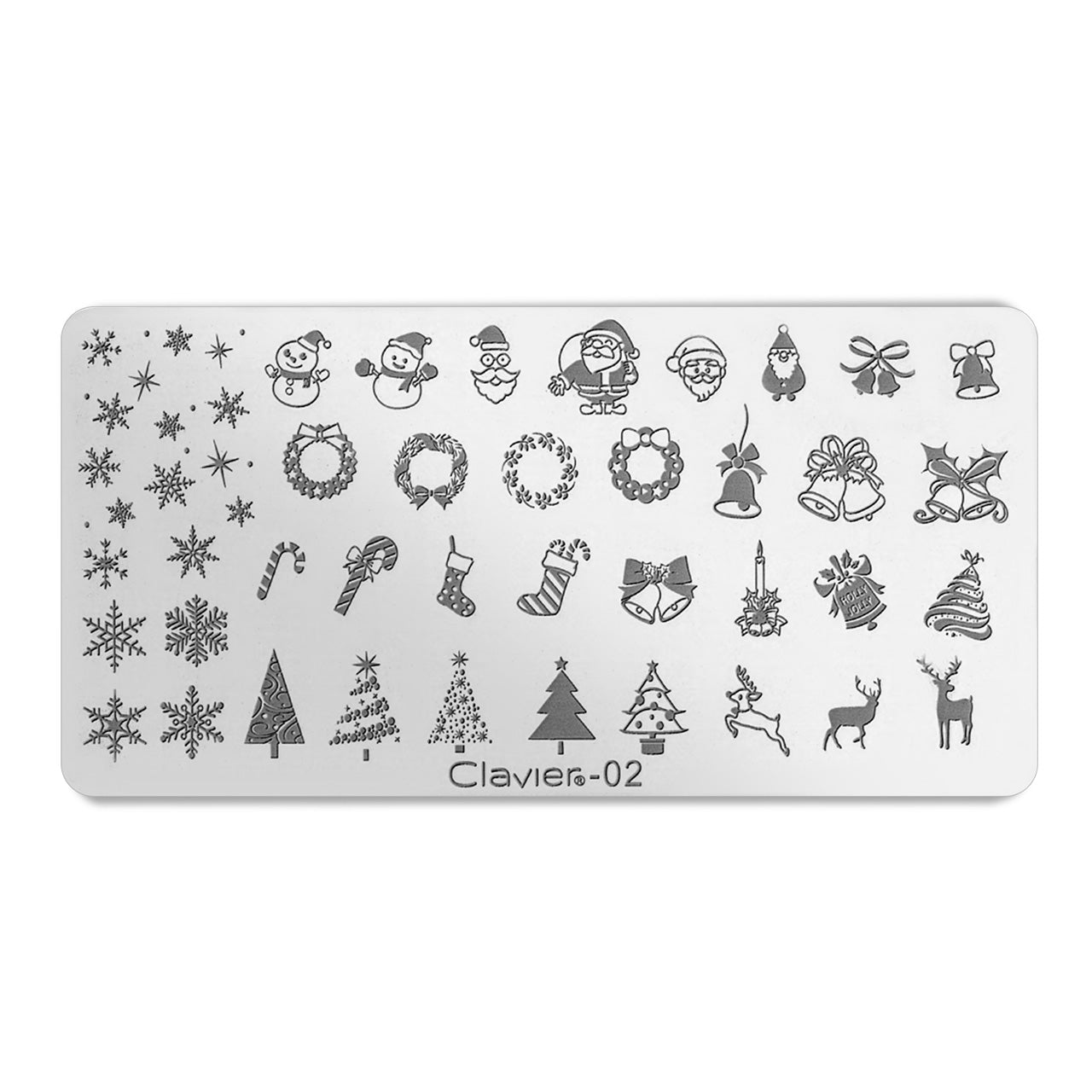Stempel Plade #02-Nail Art-Clavier-NR Kosmetik